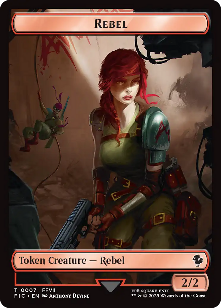 Soldier // Rebel Double-Sided Token (Surge Foil) [FINAL FANTASY Commander Tokens] | Local Legends