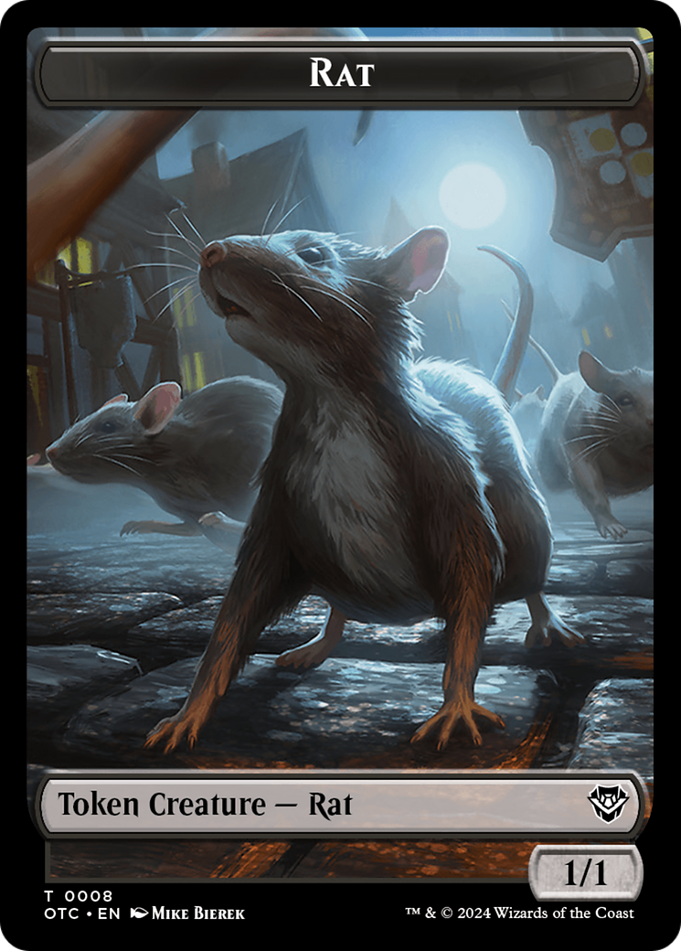 Rat // Blood Double-Sided Token [Outlaws of Thunder Junction Commander Tokens] | Golgari Games