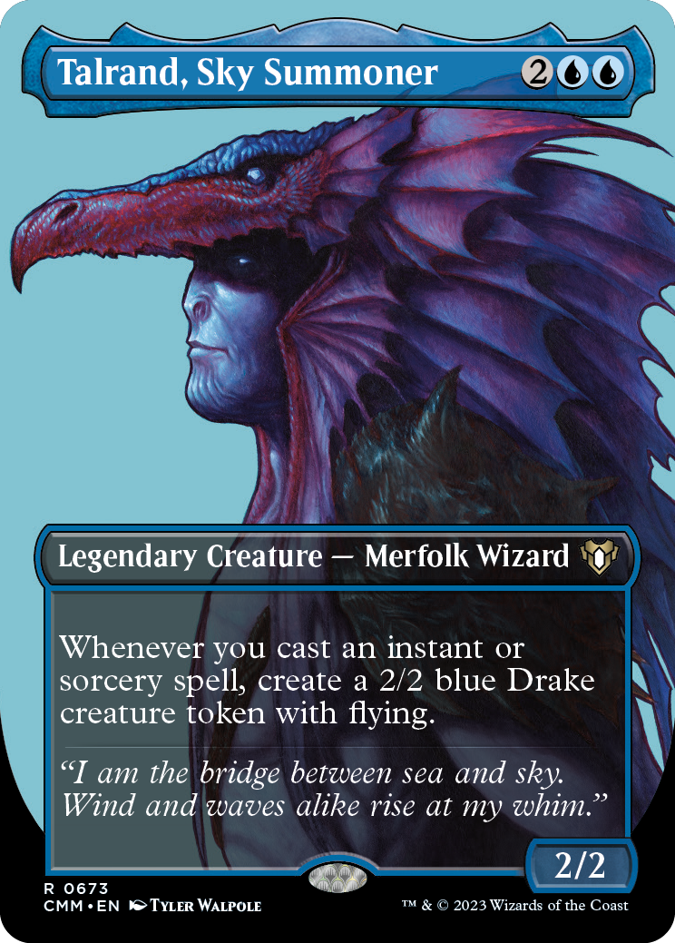 Talrand, Sky Summoner (Borderless Profile) [Commander Masters] | Local Legends
