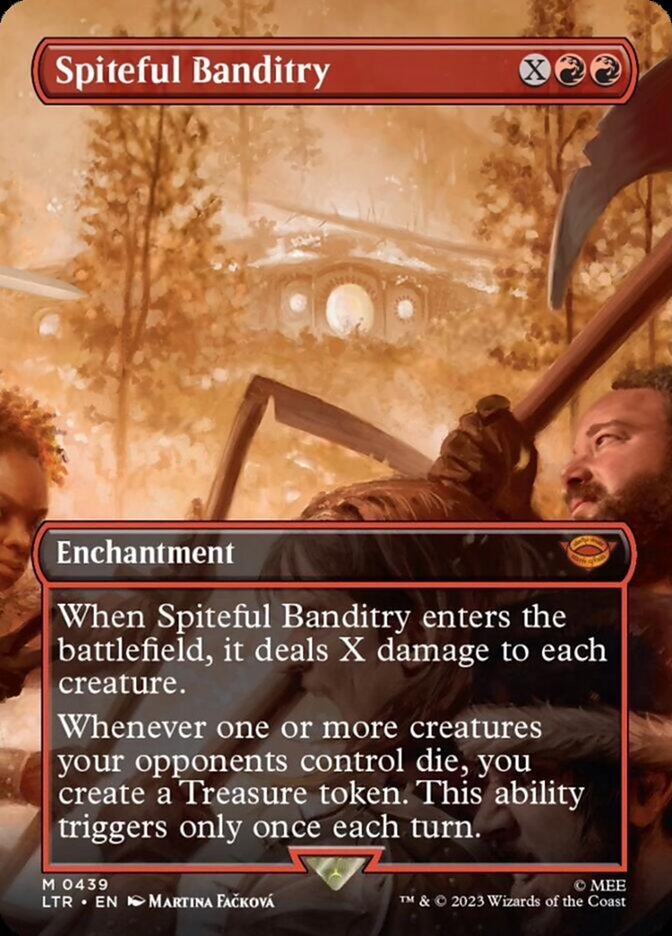 Spiteful Banditry (Borderless Alternate Art) [The Lord of the Rings: Tales of Middle-Earth] | Golgari Games