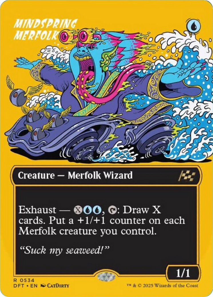 Mindspring Merfolk (Borderless) (First-Place Foil) [Aetherdrift] | Local Legends