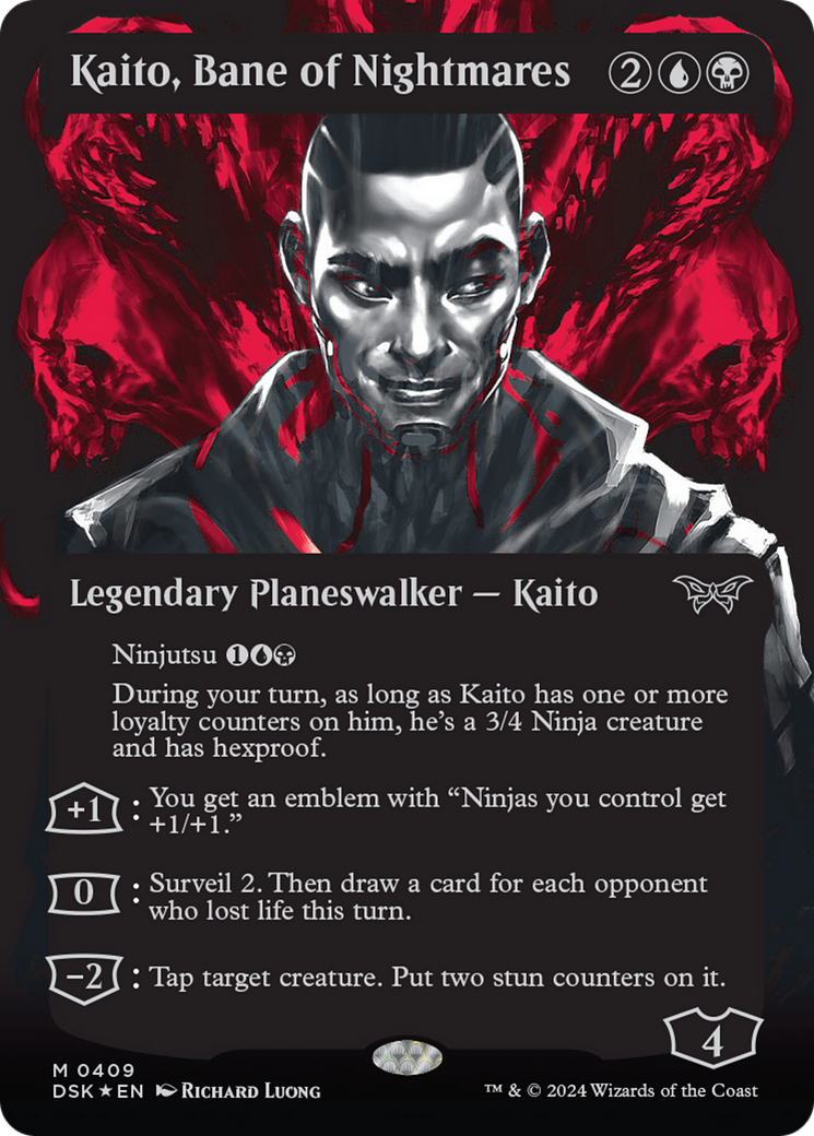 Kaito, Bane of Nightmares (Showcase) (Textured) [Duskmourn: House of Horror] | Golgari Games