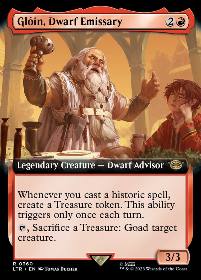 Gloin, Dwarf Emissary (Extended Art) [The Lord of the Rings: Tales of Middle-Earth] | Golgari Games