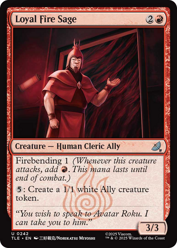 Loyal Fire Sage [Avatar: The Last Airbender: Eternal-Legal] | Local Legends