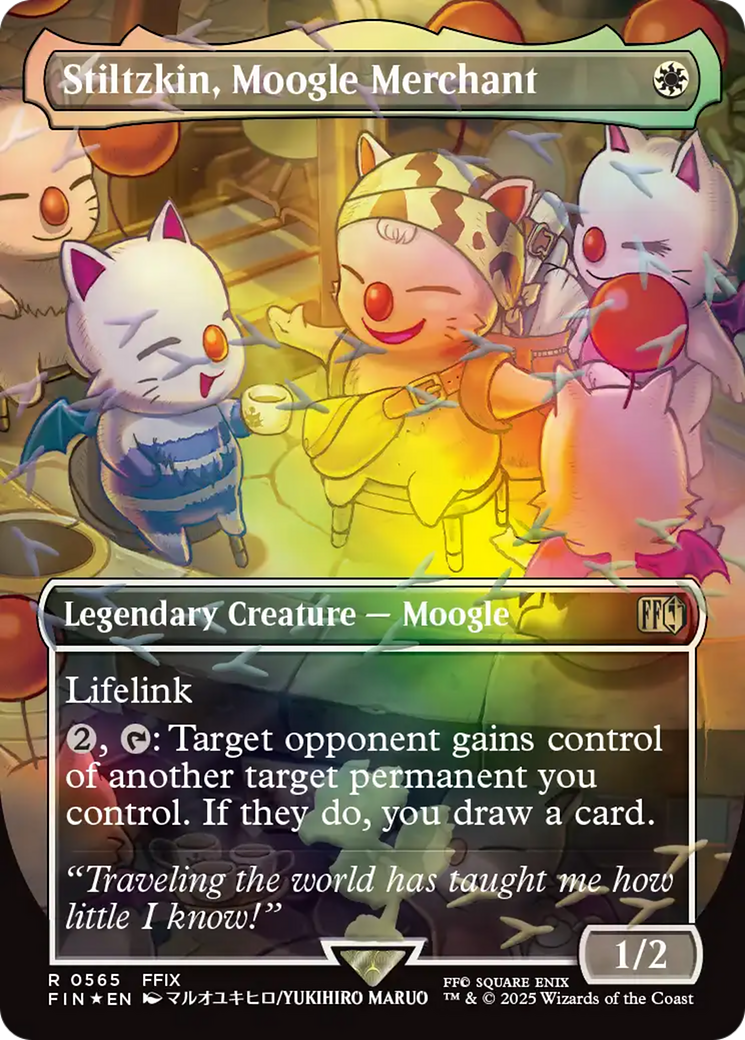 Stiltzkin, Moogle Merchant (Borderless) (Chocobo Track Foil) [FINAL FANTASY] | Local Legends
