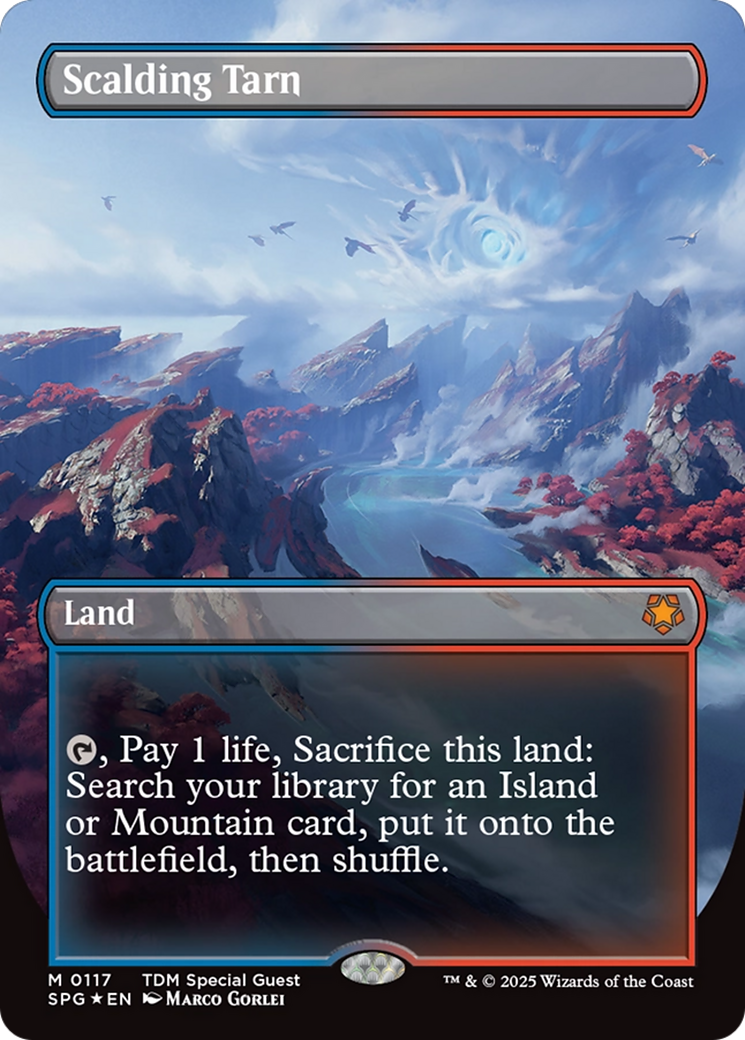 Scalding Tarn (Borderless) (Dragonscale Foil) [Tarkir: Dragonstorm Special Guests] | Local Legends
