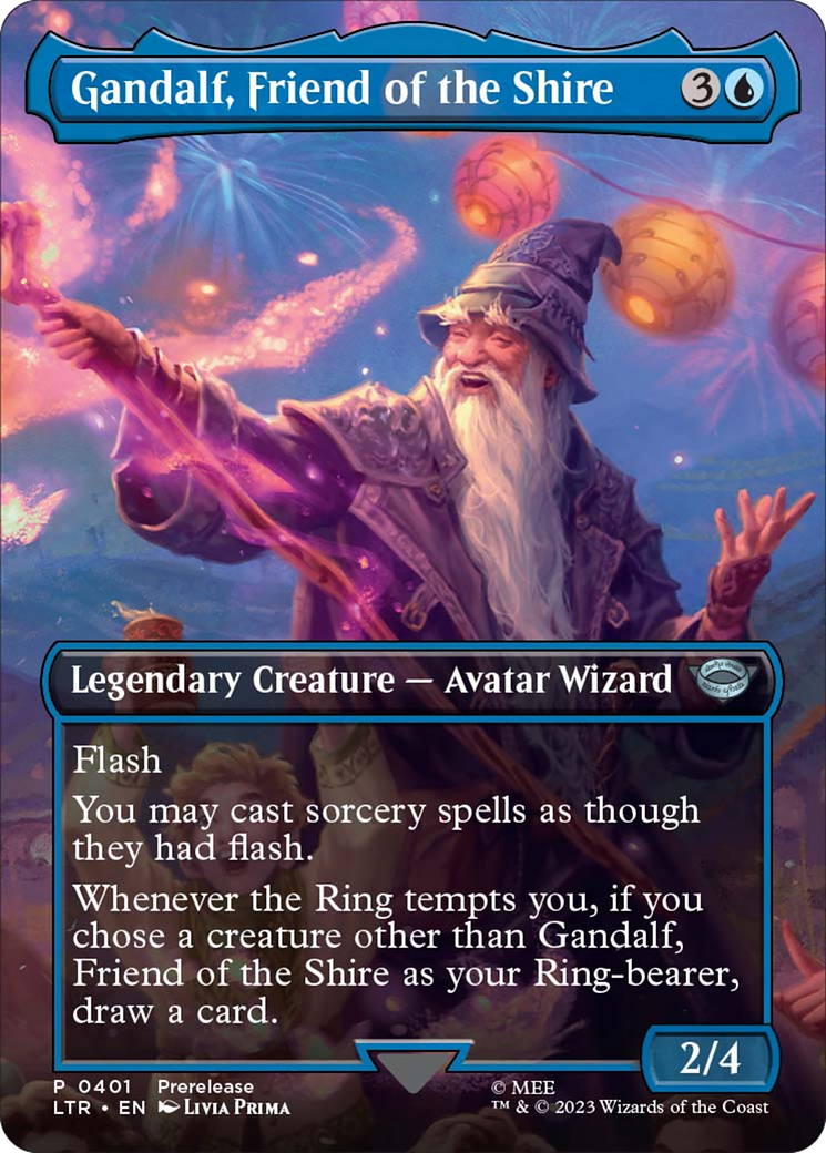 Gandalf, Friend of the Shire (Borderless Alternate Art) [The Lord of the Rings: Tales of Middle-Earth] | Golgari Games