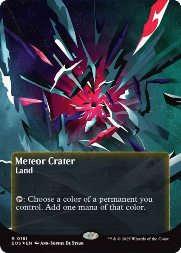 Meteor Crater (0161) (Borderless) (Galaxy Foil) [Edge of Eternities: Stellar Sights] | Local Legends
