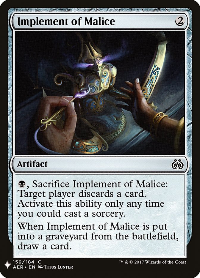 Implement of Malice [Mystery Booster] | Local Legends