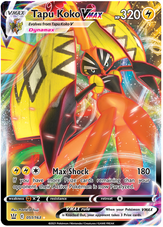 Tapu Koko VMAX (051/163) [Sword & Shield: Battle Styles] | Golgari Games