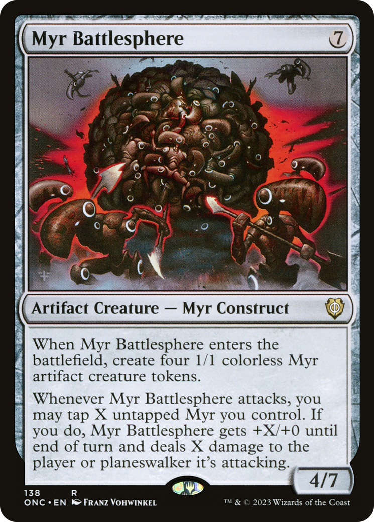 Myr Battlesphere [Phyrexia: All Will Be One Commander] | Golgari Games