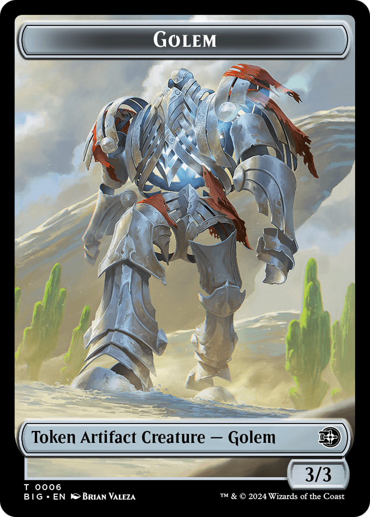 Golem // Plot Double-Sided Token [Outlaws of Thunder Junction: The Big Score Tokens] | Golgari Games