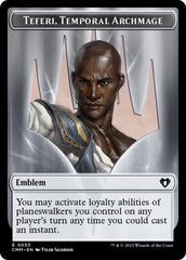 Clue // Emblem - Teferi, Temporal Archmage Double-Sided Token [Commander Masters Tokens] | Local Legends