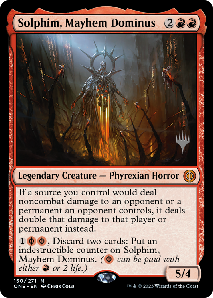 Solphim, Mayhem Dominus (Promo Pack) [Phyrexia: All Will Be One Promos] | Local Legends