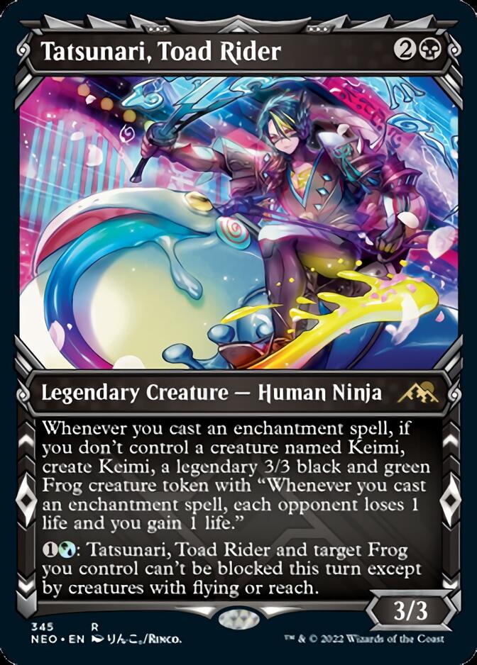 Tatsunari, Toad Rider (Showcase Ninja) [Kamigawa: Neon Dynasty] | Local Legends