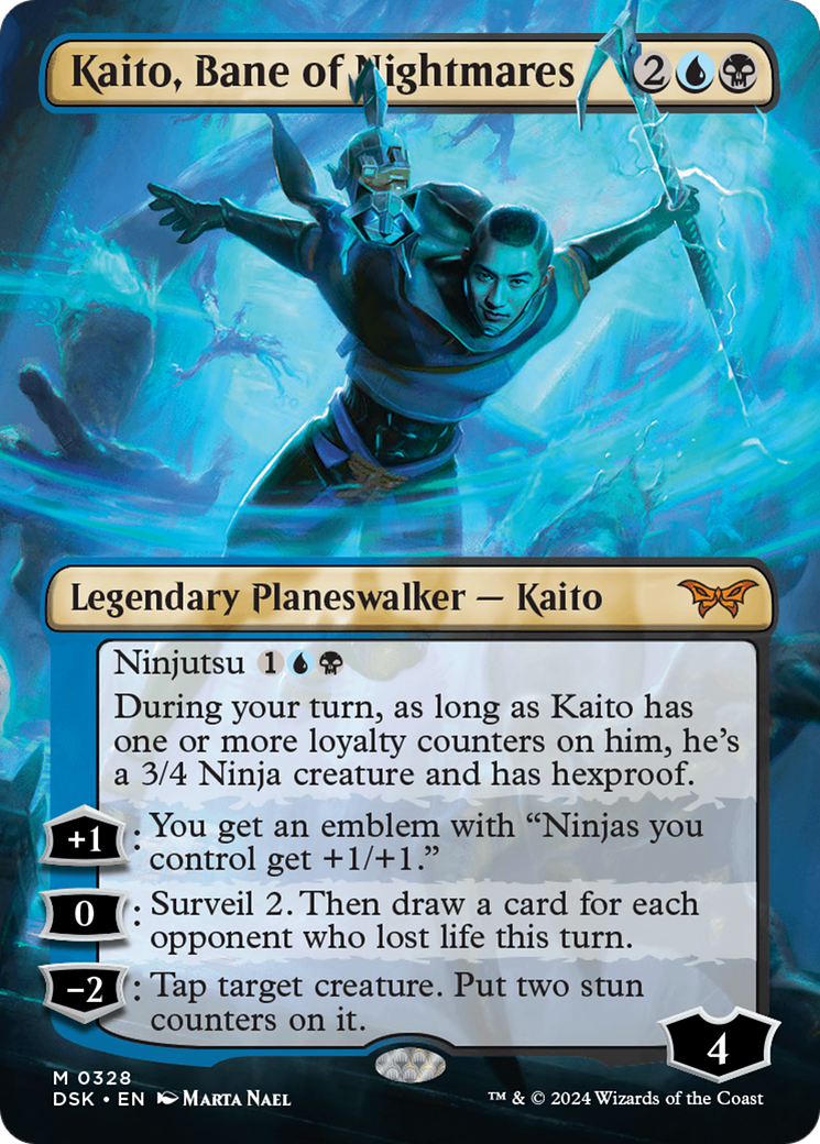 Kaito, Bane of Nightmares (Borderless) [Duskmourn: House of Horror] | Golgari Games