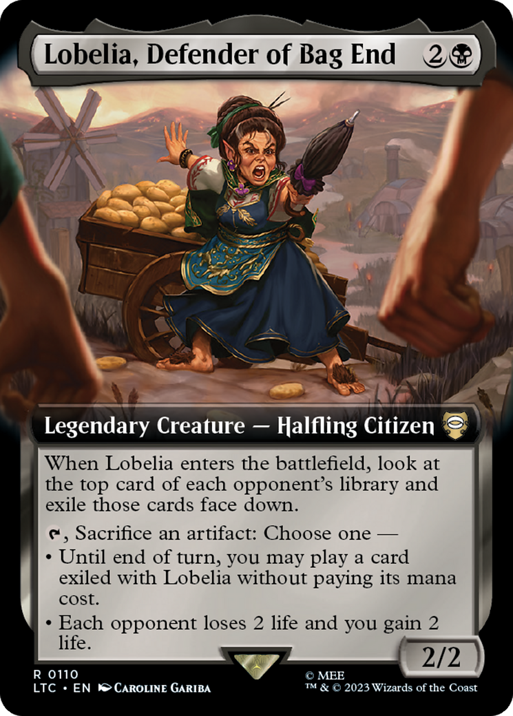 Lobelia, Defender of Bag End (Extended Art) [The Lord of the Rings: Tales of Middle-Earth Commander] | Golgari Games