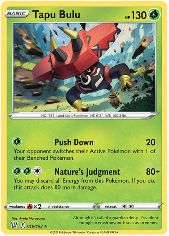 Tapu Bulu (016/163) (Theme Deck Exclusive) [Sword & Shield: Battle Styles] | Golgari Games