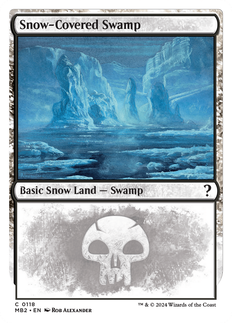 Snow-Covered Swamp (White Border) [Mystery Booster 2] | Golgari Games