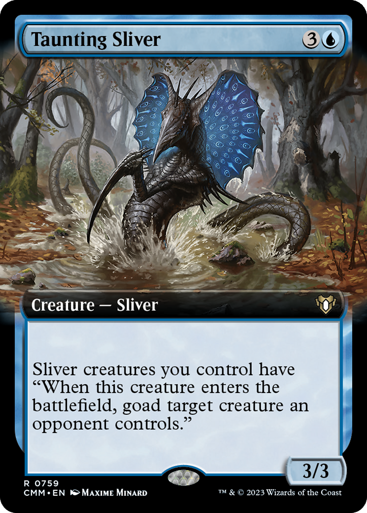Taunting Sliver (Extended Art) [Commander Masters] | Local Legends