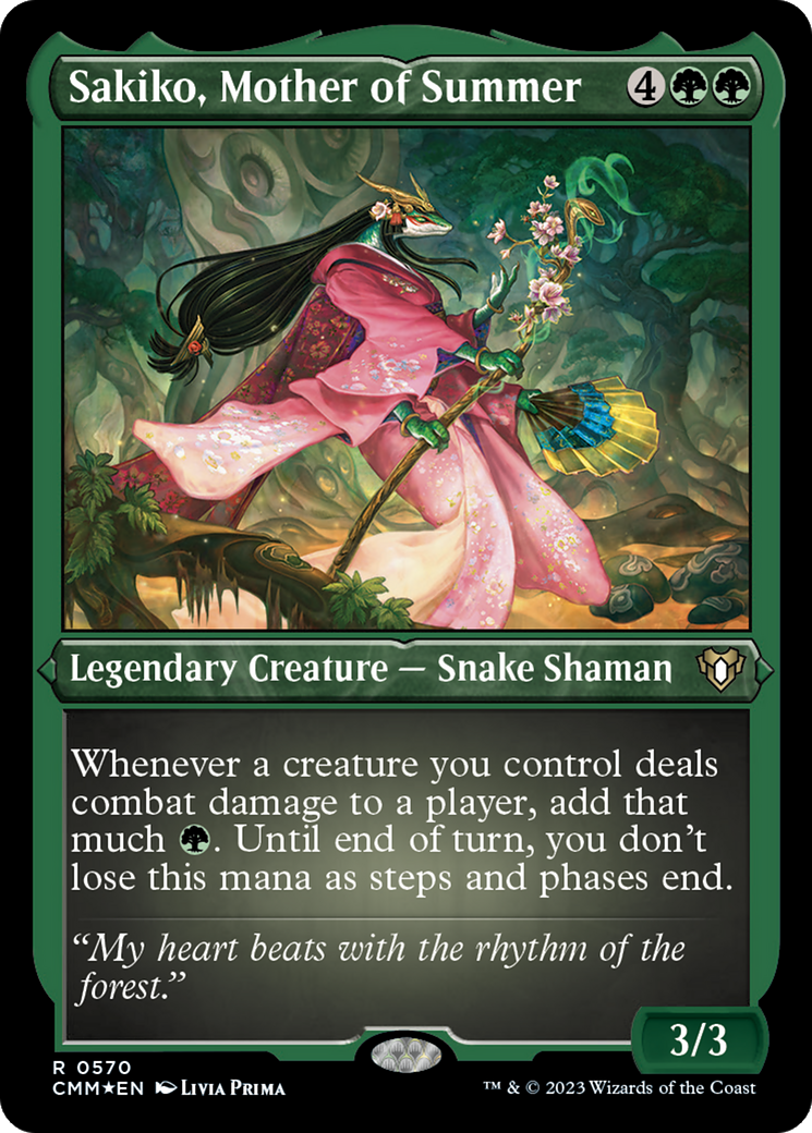 Sakiko, Mother of Summer (Foil Etched) [Commander Masters] | Local Legends