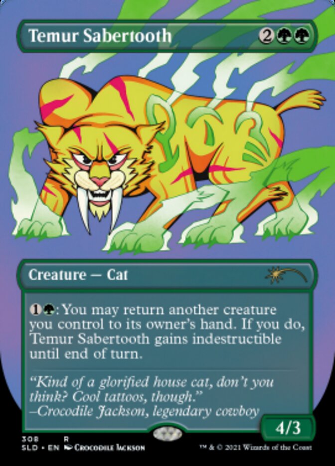 Temur Sabertooth (Borderless) (Foil Etched) [Secret Lair Drop Series] | Local Legends