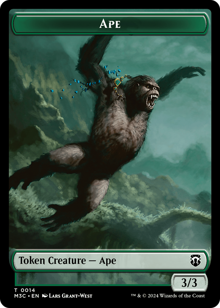 Ape (Ripple Foil) // Plant Double-Sided Token [Modern Horizons 3 Commander Tokens] | Local Legends