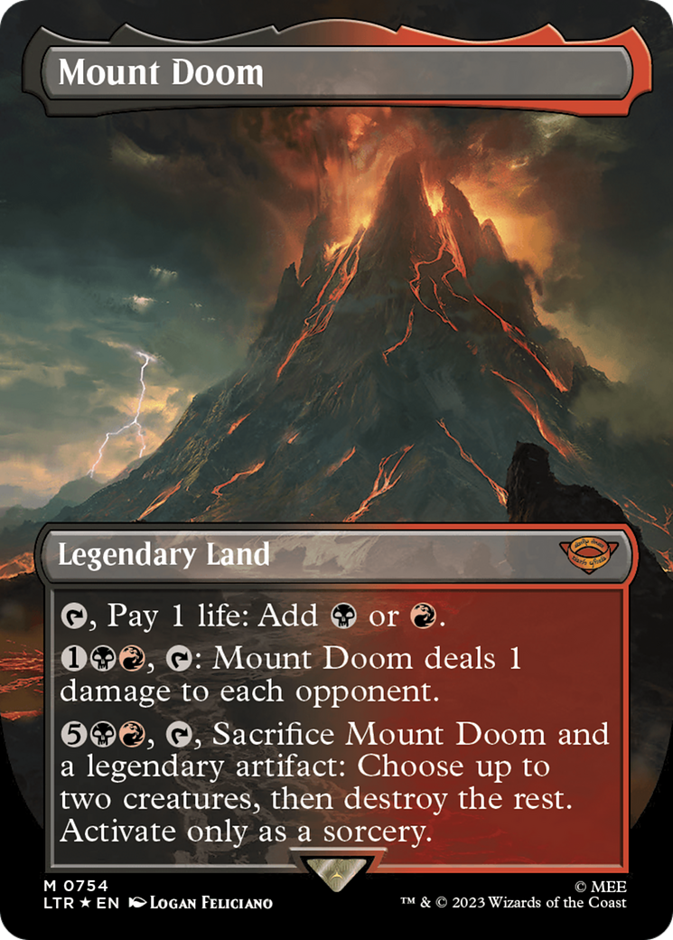 Mount Doom (Borderless) (Surge Foil) [The Lord of the Rings: Tales of Middle-Earth] | Local Legends