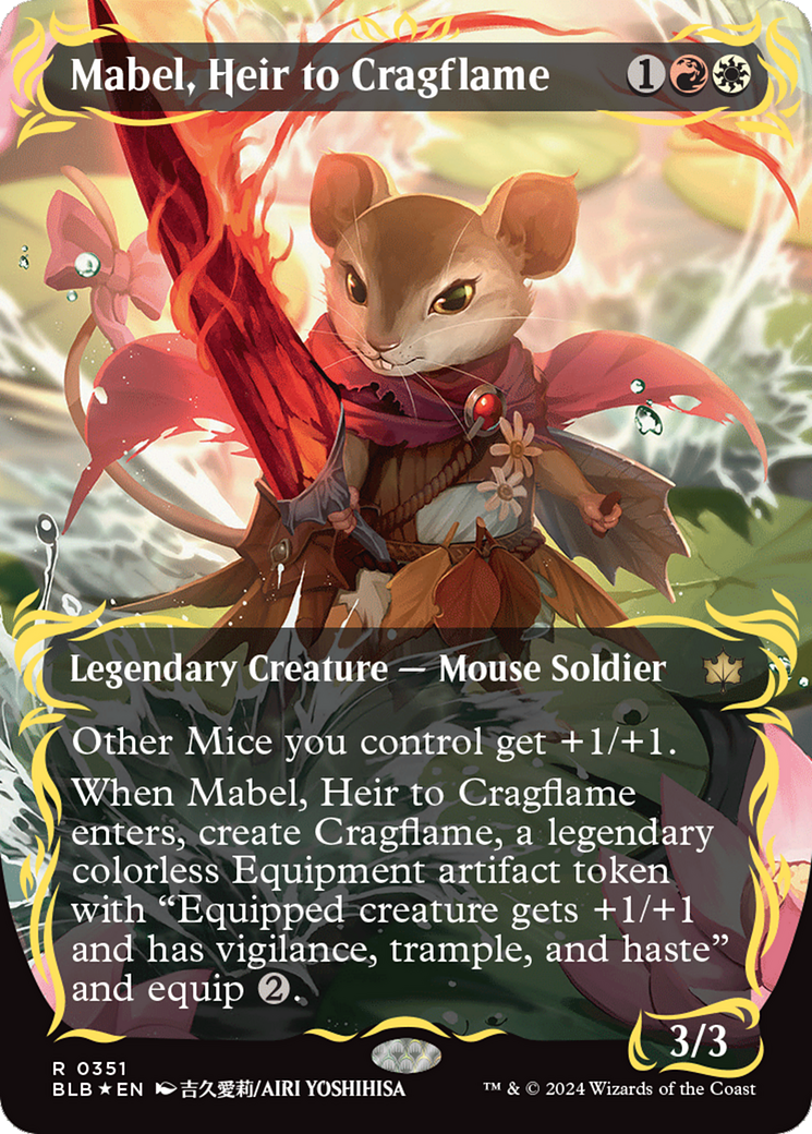 Mabel, Heir to Cragflame (Borderless) (Raised Foil) [Bloomburrow] | Golgari Games