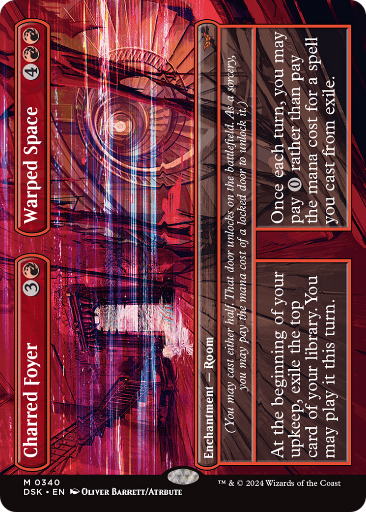 Charred Foyer // Warped Space (Borderless) [Duskmourn: House of Horror] | Local Legends