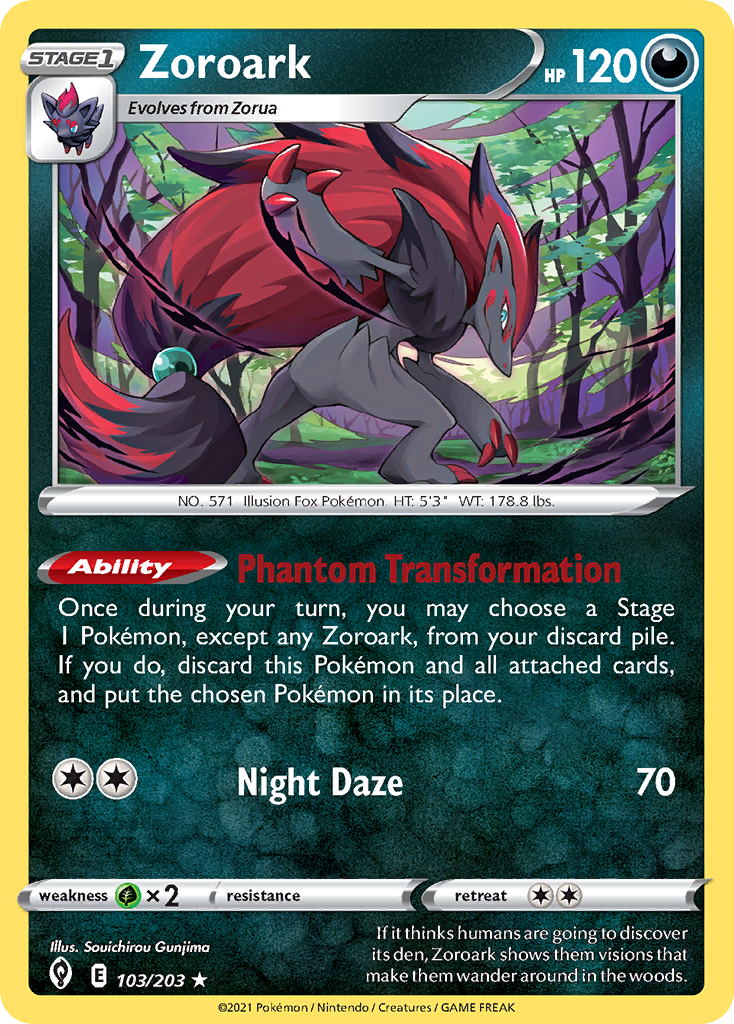 Zoroark (103/203) (Theme Deck Exclusive) [Sword & Shield: Evolving Skies] | Golgari Games