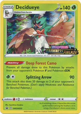 Decidueye (SWSH035) (Staff Prerelease Promo) [Sword & Shield: Black Star Promos] | Local Legends