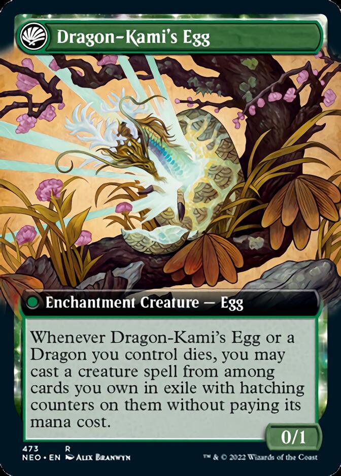 The Dragon-Kami Reborn // Dragon-Kami's Egg (Extended Art) [Kamigawa: Neon Dynasty] | Golgari Games