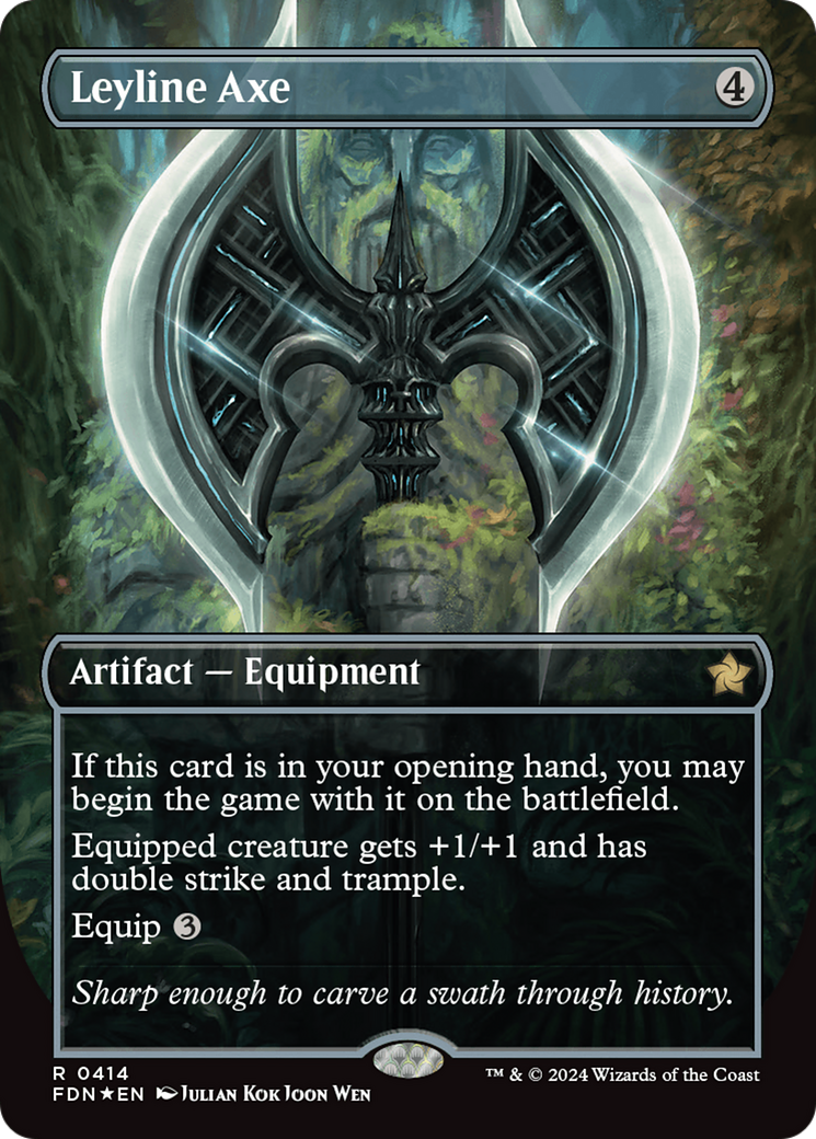 Leyline Axe (Borderless) (Mana Foil) [Foundations] | Local Legends