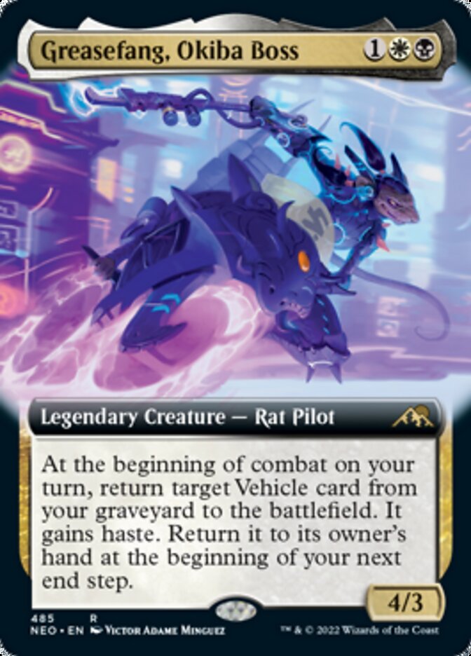 Greasefang, Okiba Boss (Extended Art) [Kamigawa: Neon Dynasty] | Local Legends