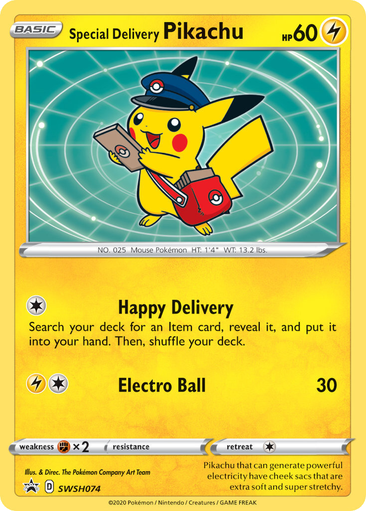 Special Delivery Pikachu (SWSH074) [Sword & Shield: Black Star Promos] | Local Legends