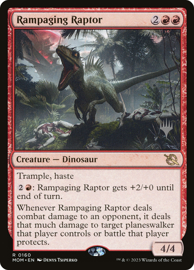 Rampaging Raptor (Promo Pack) [March of the Machine Promos] | Local Legends