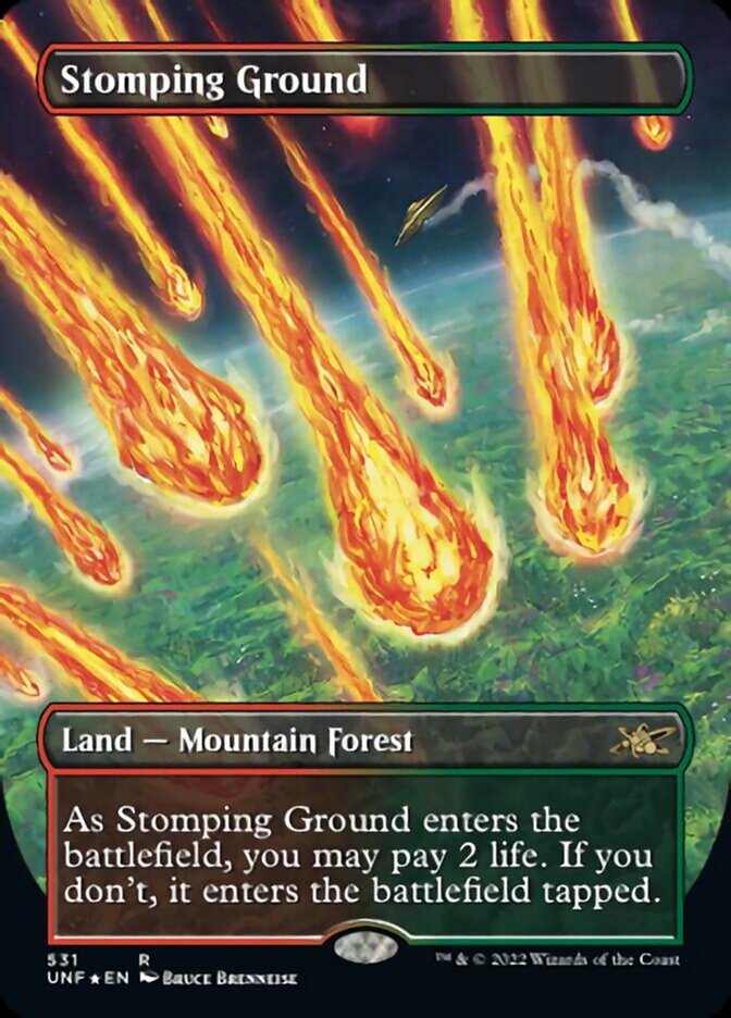 Stomping Ground (Borderless) (Galaxy Foil) [Unfinity] | Golgari Games