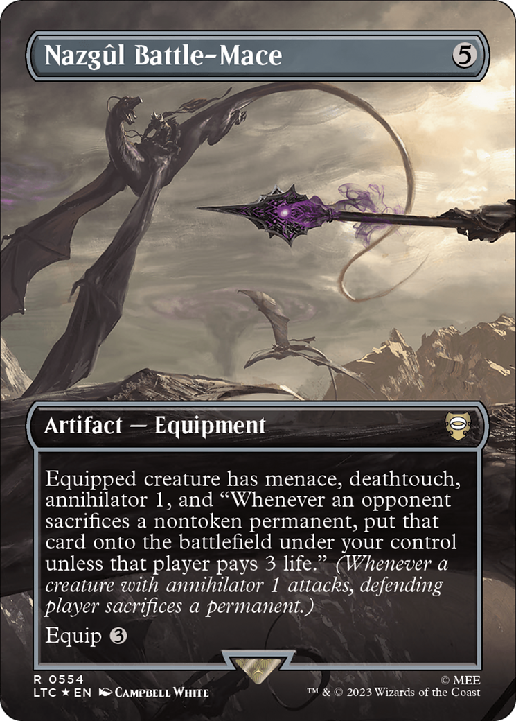 Nazgul Battle-Mace (Borderless) (Surge Foil) [The Lord of the Rings: Tales of Middle-Earth Commander] | Local Legends