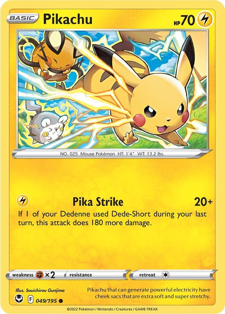 Pikachu (049/195) [Sword & Shield: Silver Tempest] | Golgari Games