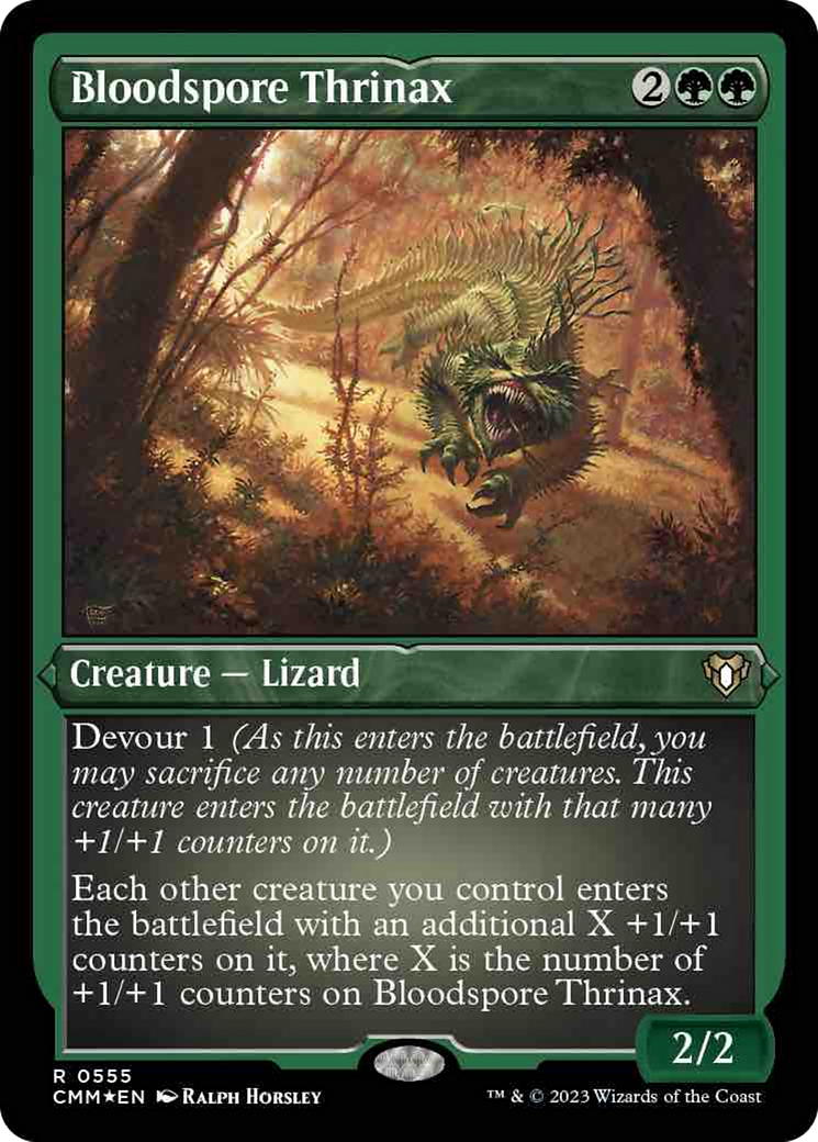 Bloodspore Thrinax (Foil Etched) [Commander Masters] | Golgari Games