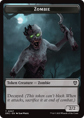 Timeless Dragon // Zombie (0007) Double-Sided Token [Aetherdrift Tokens] | Local Legends