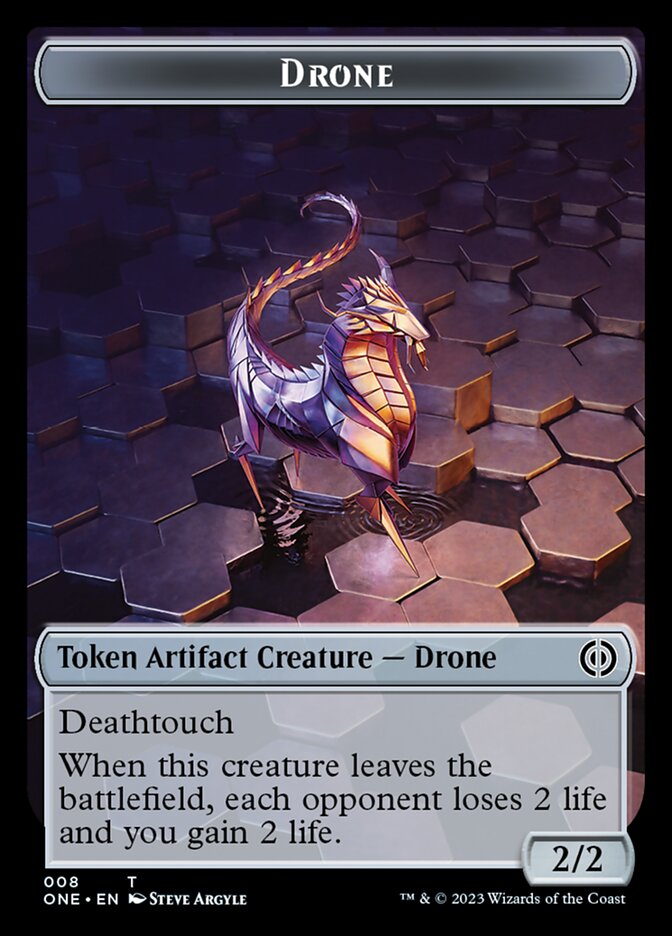 Rebel // Drone Double-Sided Token [Phyrexia: All Will Be One Tokens] | Local Legends