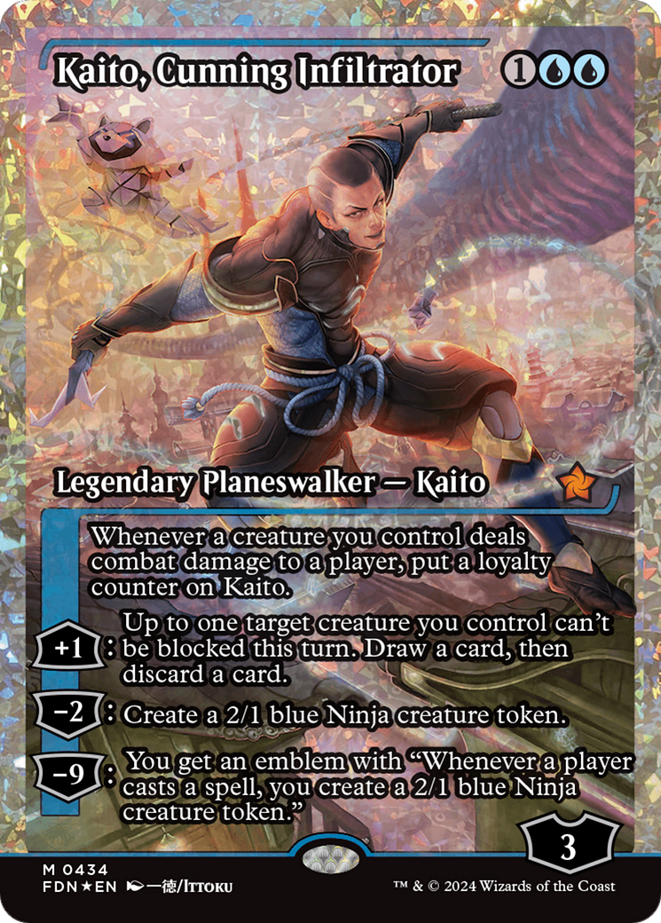 Kaito, Cunning Infiltrator (Showcase) (Frature Foil) [Foundations] | Local Legends
