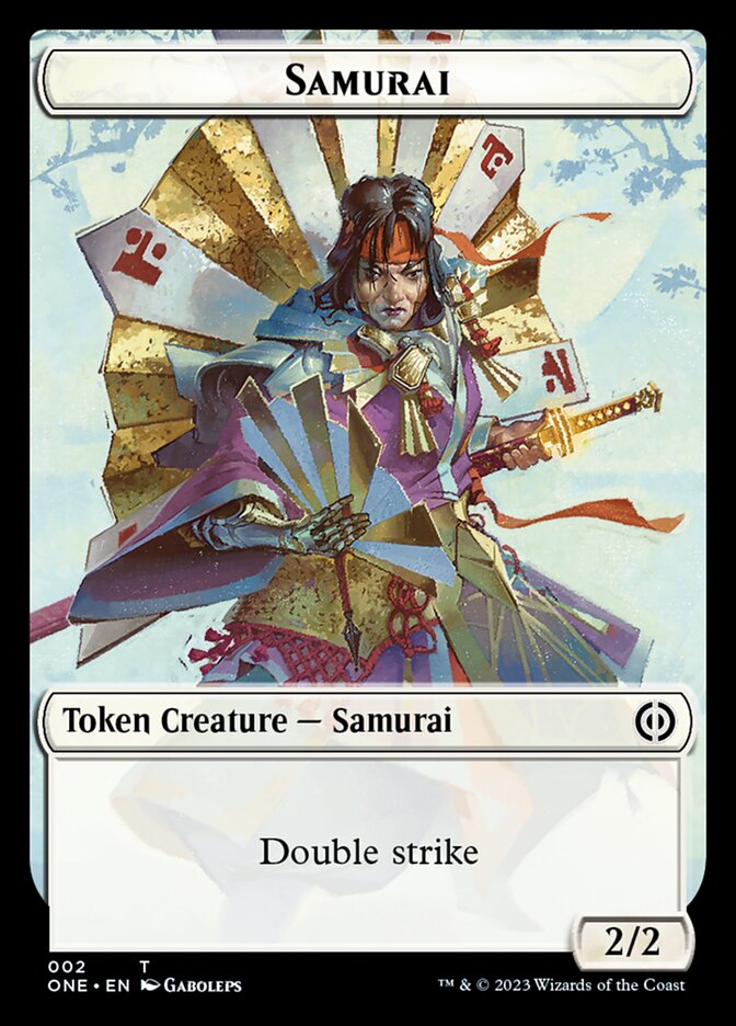 Rebel // Samurai Double-Sided Token [Phyrexia: All Will Be One Tokens] | Golgari Games