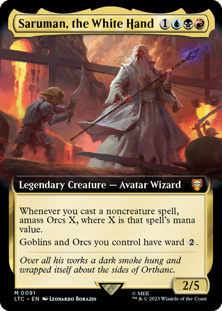 Saruman, the White Hand (Extended Art) [The Lord of the Rings: Tales of Middle-Earth Commander] | Golgari Games