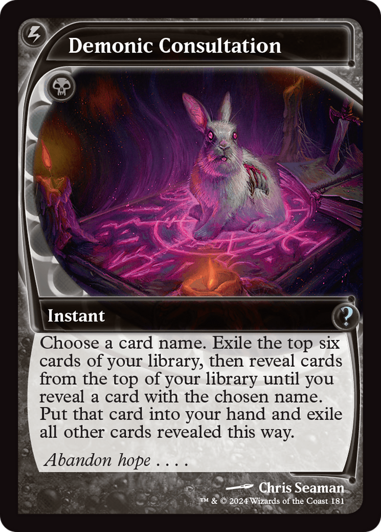 Demonic Consultation (Future Sight) [Mystery Booster 2] | Local Legends