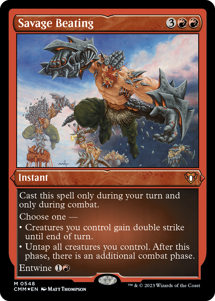 Savage Beating (Foil Etched) [Commander Masters] | Local Legends