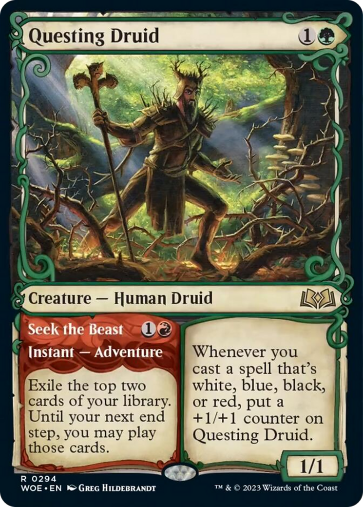 Questing Druid // Seek the Beast (Showcase) [Wilds of Eldraine] | Local Legends