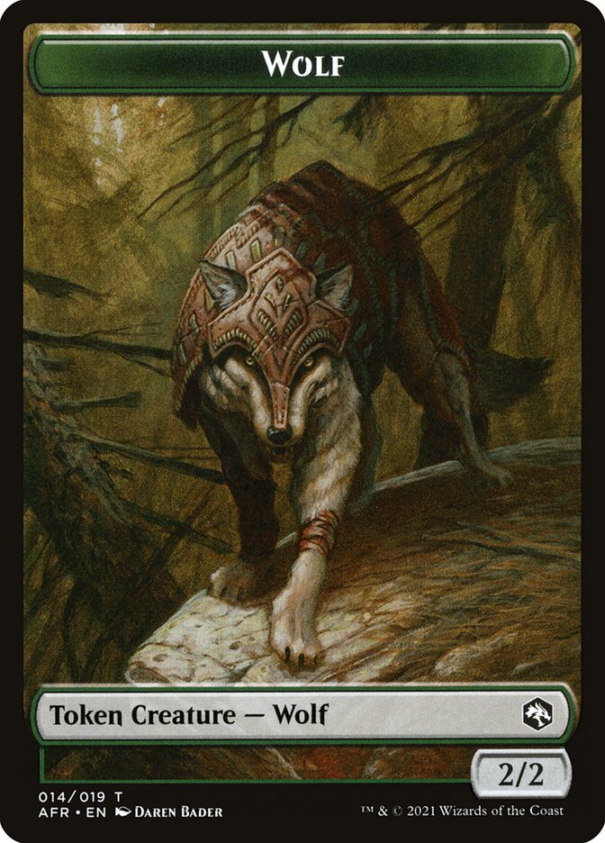 Wolf // Guenhwyvar Double-Sided Token [Dungeons & Dragons: Adventures in the Forgotten Realms Tokens] | Golgari Games